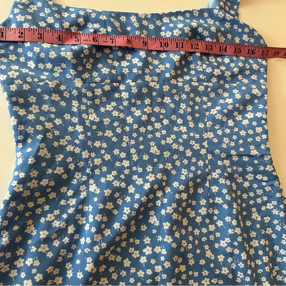 Beginning Boutique Blue & White Floral Nataliah Side Slits Midi Dress NWT Size 6 - Picture 14 of 16
